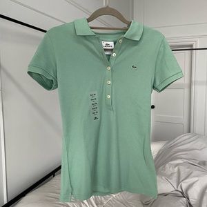 BNWT new Lacoste women’s green polo top - size small / size 38 / size 6